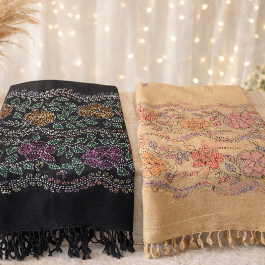 Staller Pure Islampuri Wool Handmade Embroidered Wrap