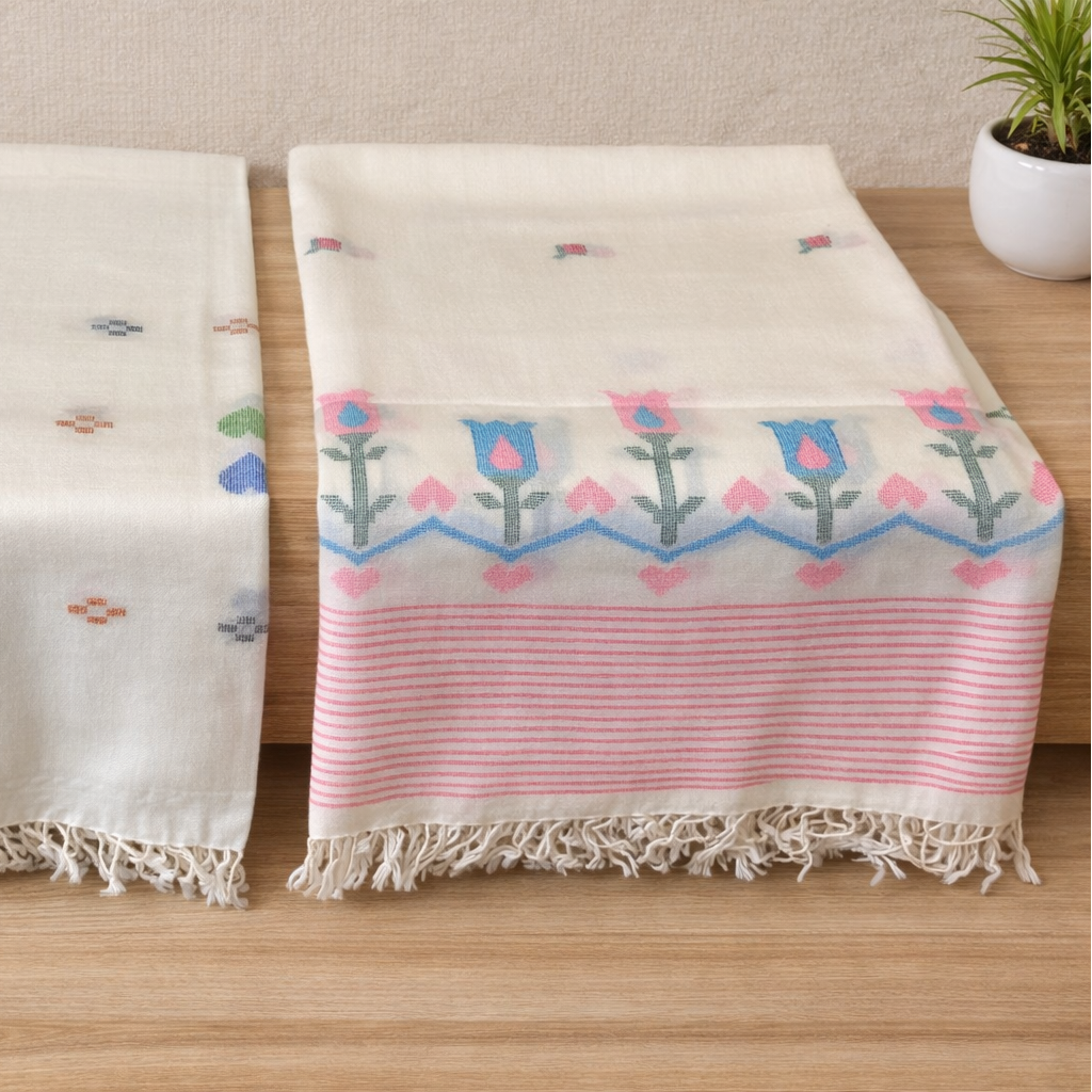 Pure Wool Handmade Embroidered Islampuri Shawl for Women