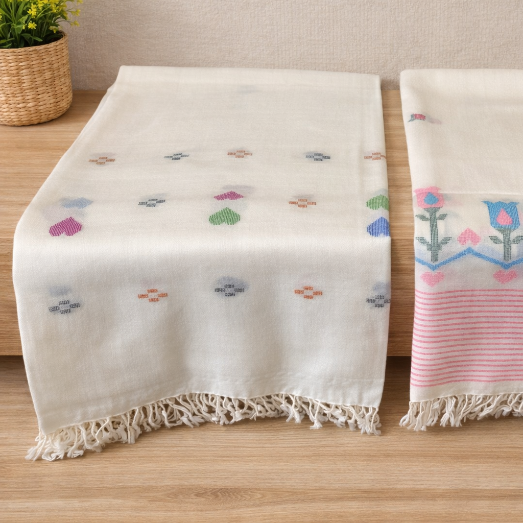 Pure Wool Handmade Embroidered Islampuri Shawl for Women